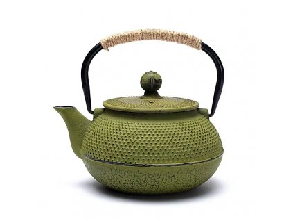 Tetsukyusu japonská liatinová kanvica, čajník (smaltované vnútro) (Objem 0,6 l - zelená)