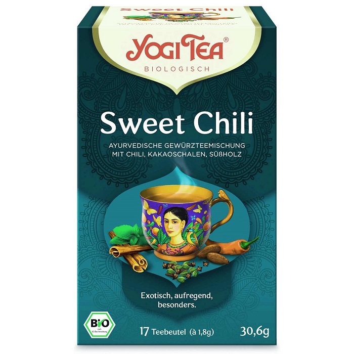Yogi Tea Bio Sweet Chilli organski ajurvedski čaj za dobro raspoloženje 17 x 1,8 g