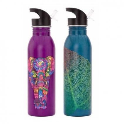 Bodhi palack rozsdamentes acél szalmával 700 ml (Szín Lila (padlizsán))