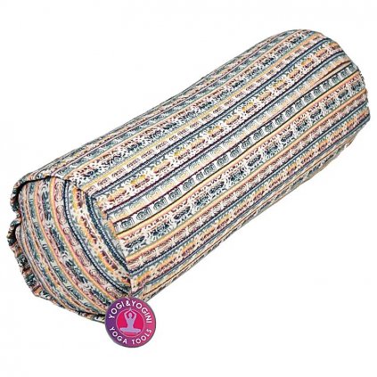 Yogi & Yogini Bolster valec na jogu vzorovaný 100% bavlna pohánka 60 x 16 cm (2)