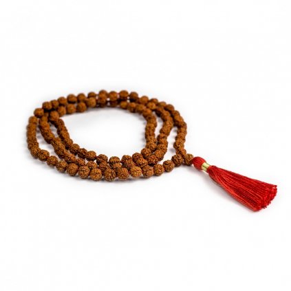 2996 1 lotuscratfs rudraksha mala 108 koralok s cervenym strapcom