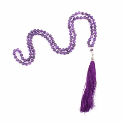 489aml yoga mala amethyst violetter quaste