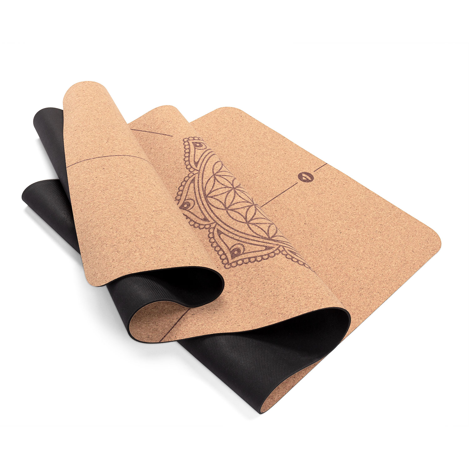 Bodhi Yoga Bodhi PHOENIX Yoga Cork parafa jógaszőnyeg AZ ÉLET VIRÁGA mintával 185 x 66 cm x 4 mm