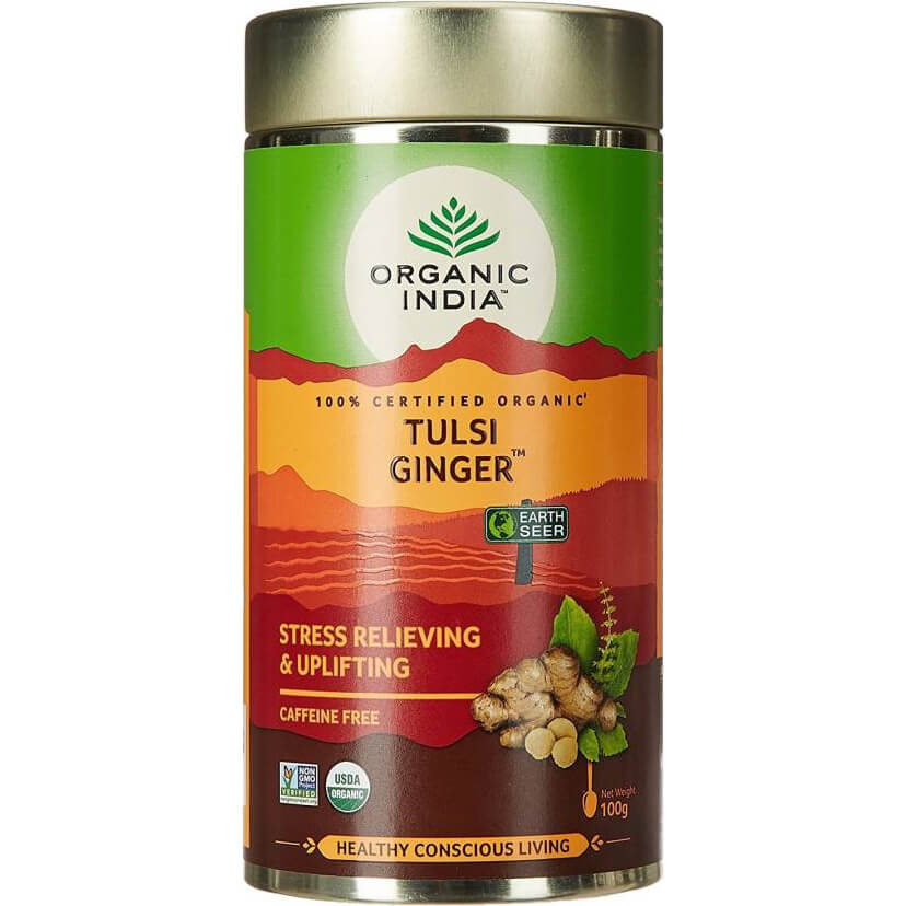 Organic India Tulsi Ginger méreganyagégető és emésztéstelősegítő gyömbértea 100 g