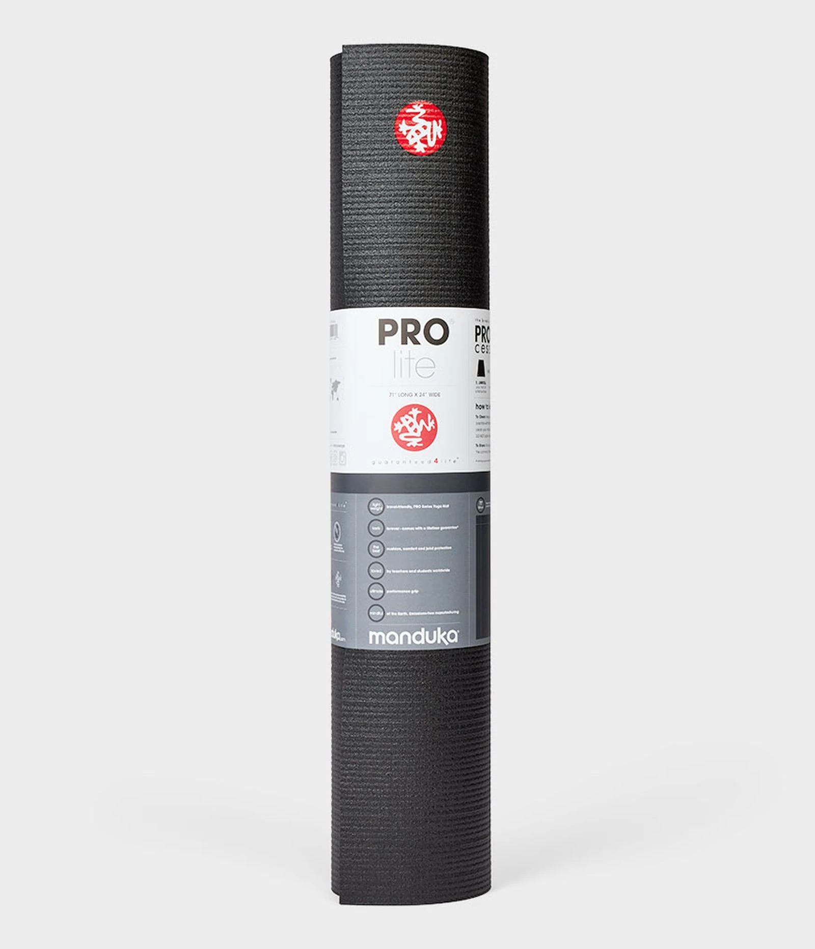 Manduka Prolite® Mat Long & Wide Black fekete jógaszőnyeg 200 x 76 cm x 4,7 mm