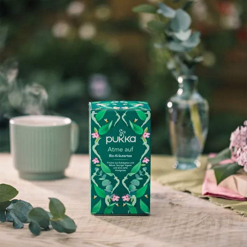 PUKKA Herbs Breathe Up ájurvédikus bio tea eukaliptusszal, mentával és gyömbérrel 20 tasak