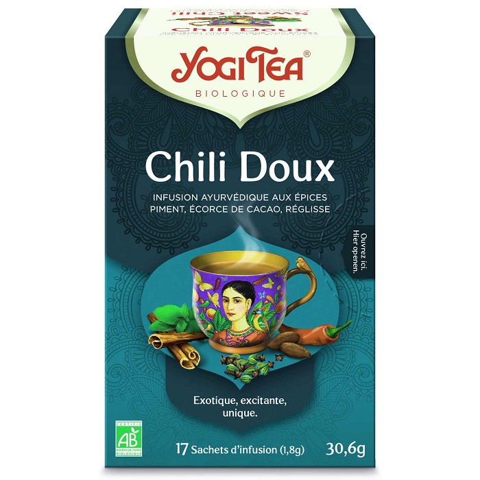 Yogi Tea Bio Sweet Chilli bio ájurvédikus tea a jó hangulatért 17 x 1,8 g