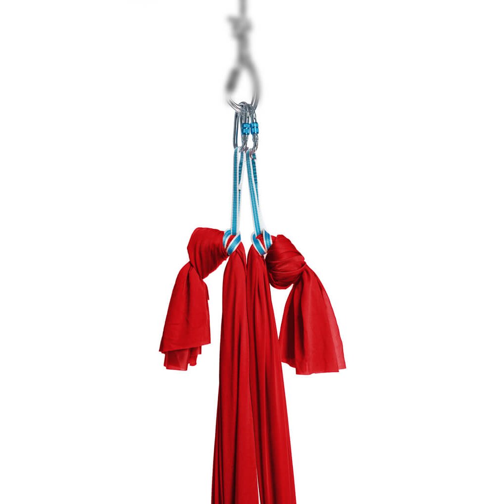 Aerialsilks Aerial Yoga AIR háló és karabiner készlet Fly és Aerial jógához - 6 m Szín: Bordó
