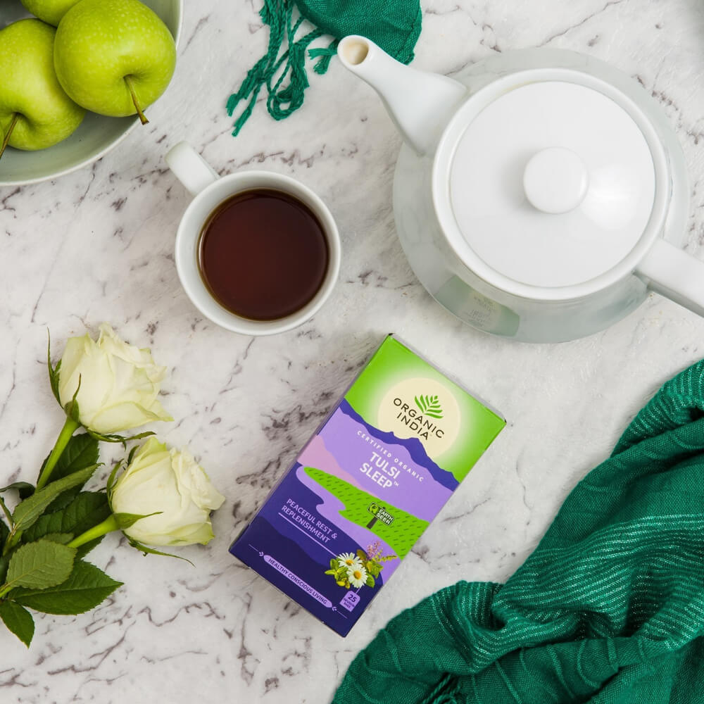 Organic India Tulsi Sleep adagolt tea alvás, relaxáció, stressz 25 tasak (25 x 1,8 g)