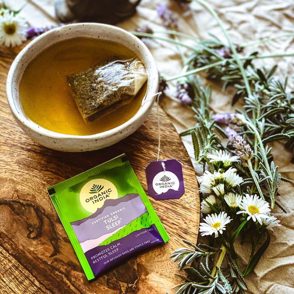 Organic India Tulsi Sleep adagolt tea alvás, relaxáció, stressz 25 tasak (25 x 1,8 g)