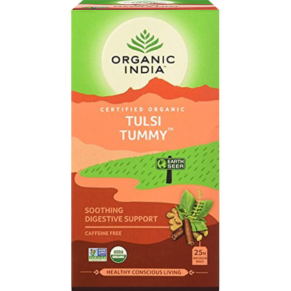 Organic India Tulsi Tummy adagolt tea emésztés és gyomor, 25 tasak (25 x 1,8 g)