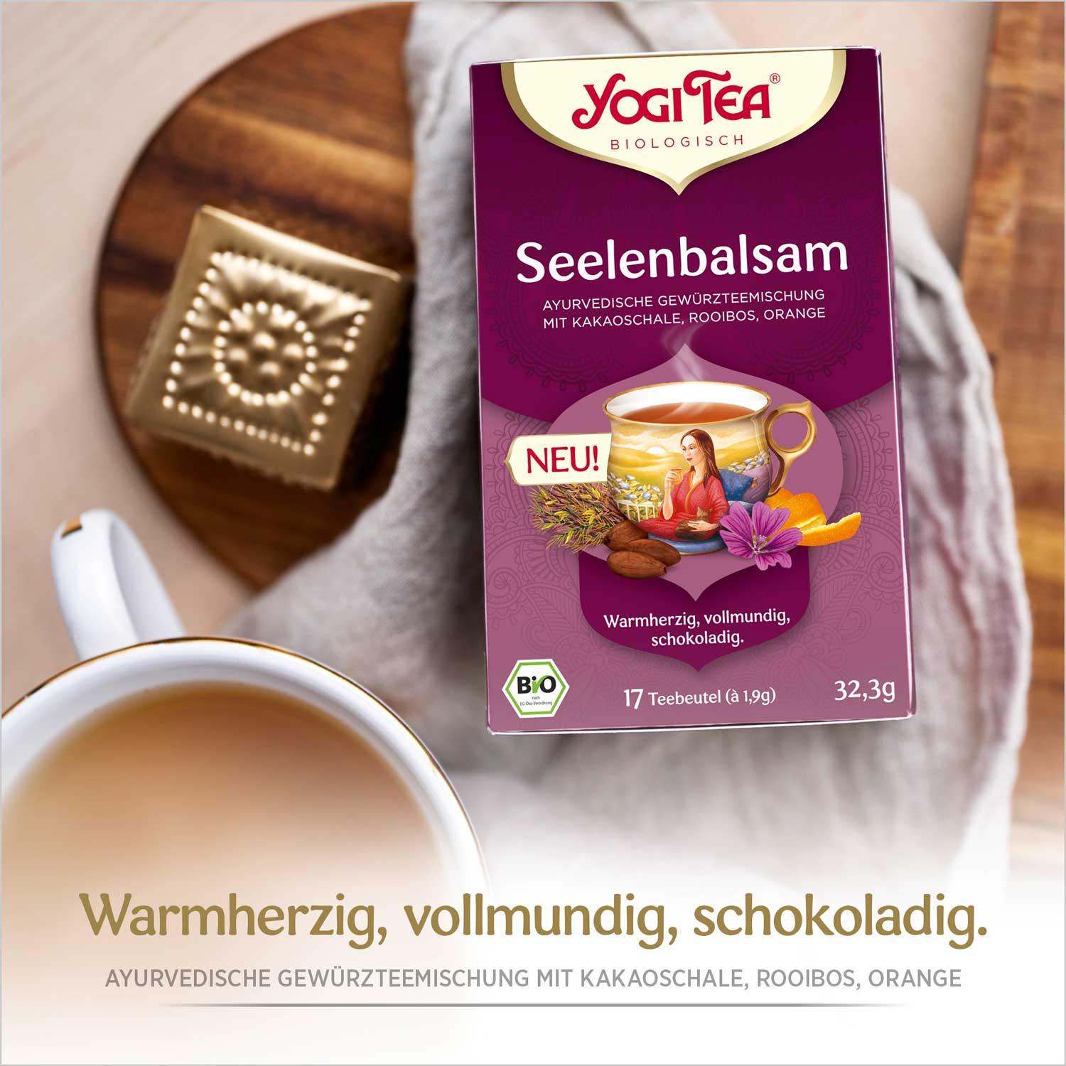 Yogi Tea Soul Balm Organic Ayurvedic tea rooibos, kakaó, narancs 17 x 1,9 g