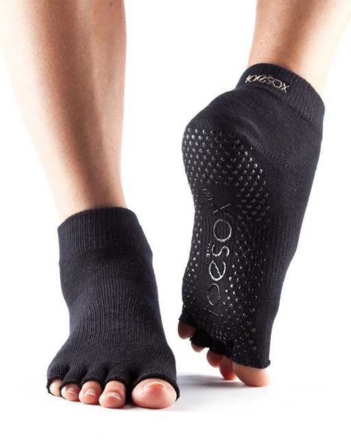 Toesox Halftoe Ankle Grip csúszásgátló zokni (fekete) Méret: L 43-45