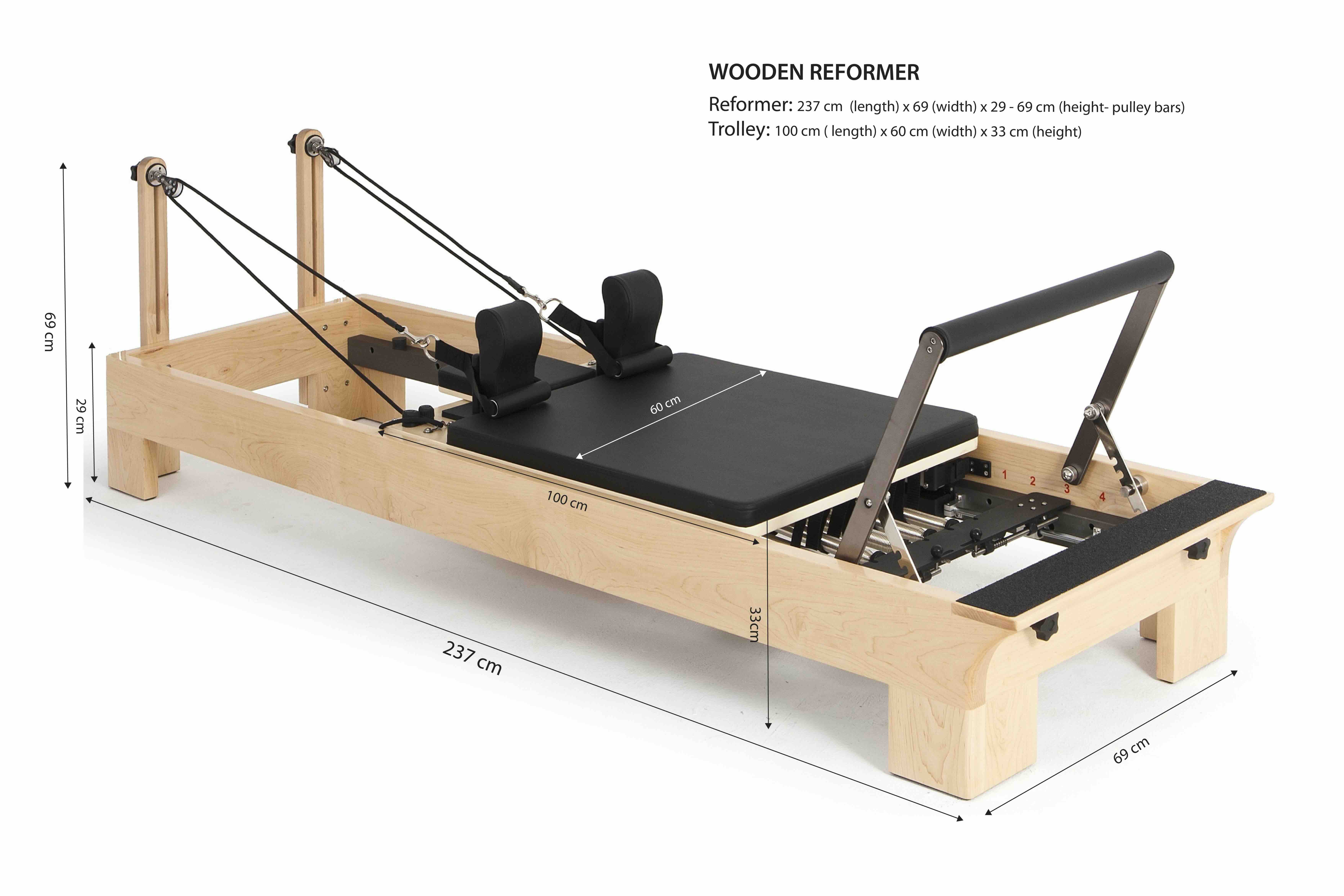 Elina Pilates Wood Reformer 237 cm Szín: Fekete