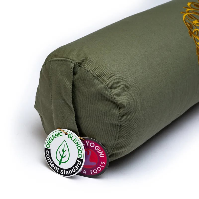 Phoenix Import Yogi & Yogini Bolster jógahenger ECO szimbólummal hajdina 100% bio pamut 60 x 16 cm Szín: fehér