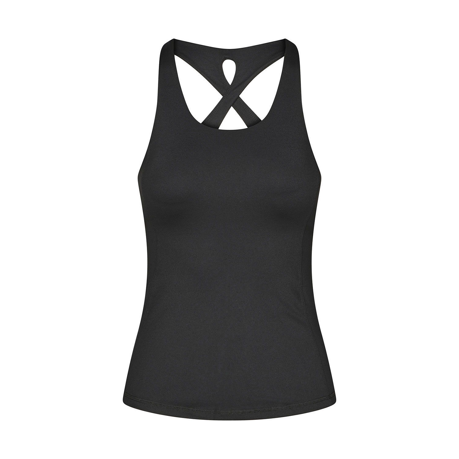 Bodhi Niyama Essentials Crossed Back Tank Top női felső, beépített kosarakkal, fekete Szín: fehér, Méret: XL