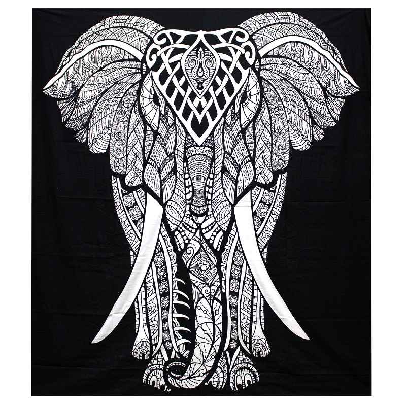 Ancient wisdom AWG Fekete-fehér ágytakaró Elefánt 230x200 cm
