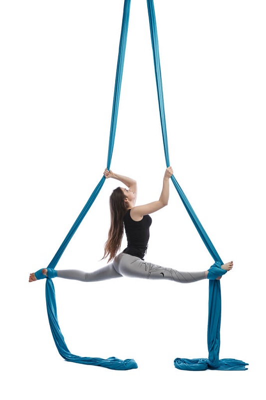 Aerialsilks Aerial Silk MAG selyem és karabiner készlet Fly és Aerial jógához 10 m Szín: Levendula
