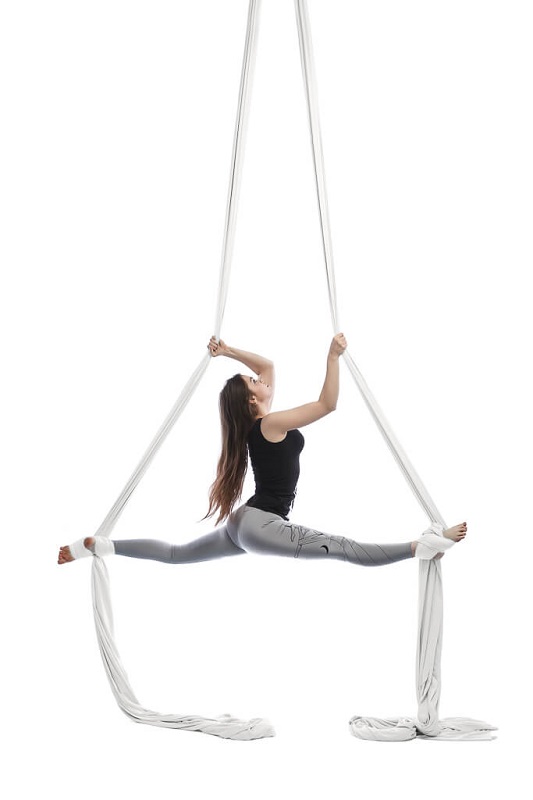 Aerialsilks Aerial Silk MAG selyem és karabiner készlet Fly és Aerial jógához 10 m Szín: Levendula