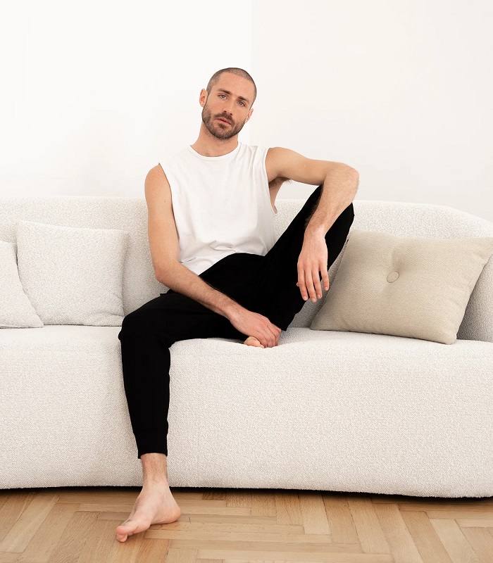 Lotuscrafts Organic Mens Yoga Pant Laza szabású férfi nadrág Taupe Szín: Fekete, Méret: M