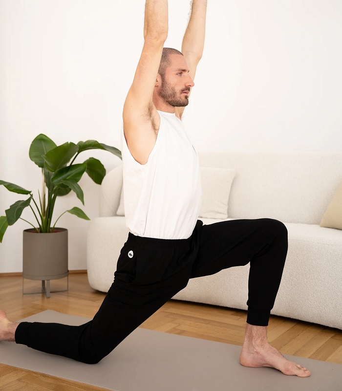Lotuscrafts Organic Mens Yoga Pant Laza szabású férfi nadrág Taupe Szín: Fekete, Méret: M
