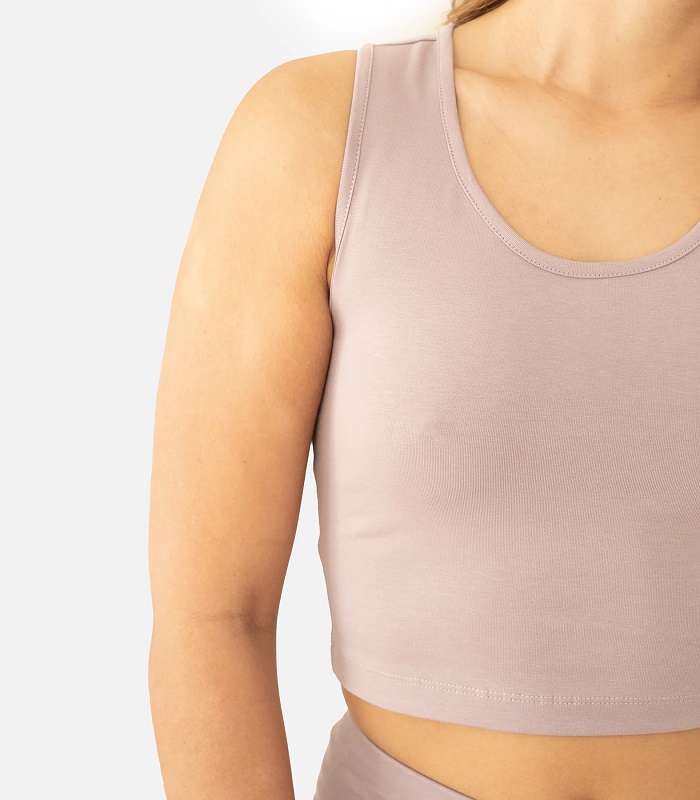 Lotuscrafts Organic Crop Top Purna rövid női felső Szín: Purple Dove, Méret: L