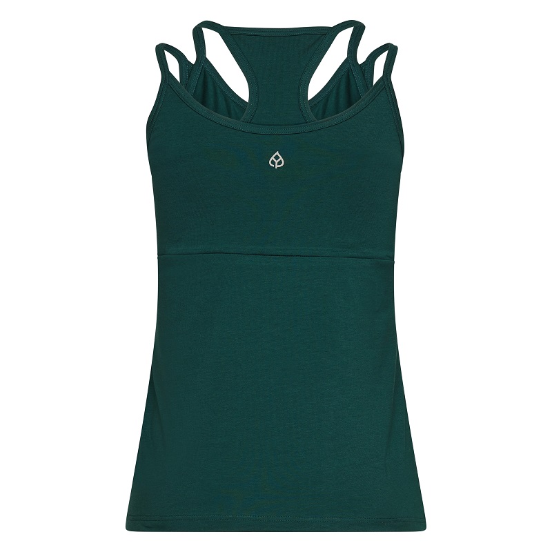 Bodhi Yamadhi Bodhi Yoga Yamadhi Spaghetti Top organikus pamut női top Szín: Dark Green, Méret: S