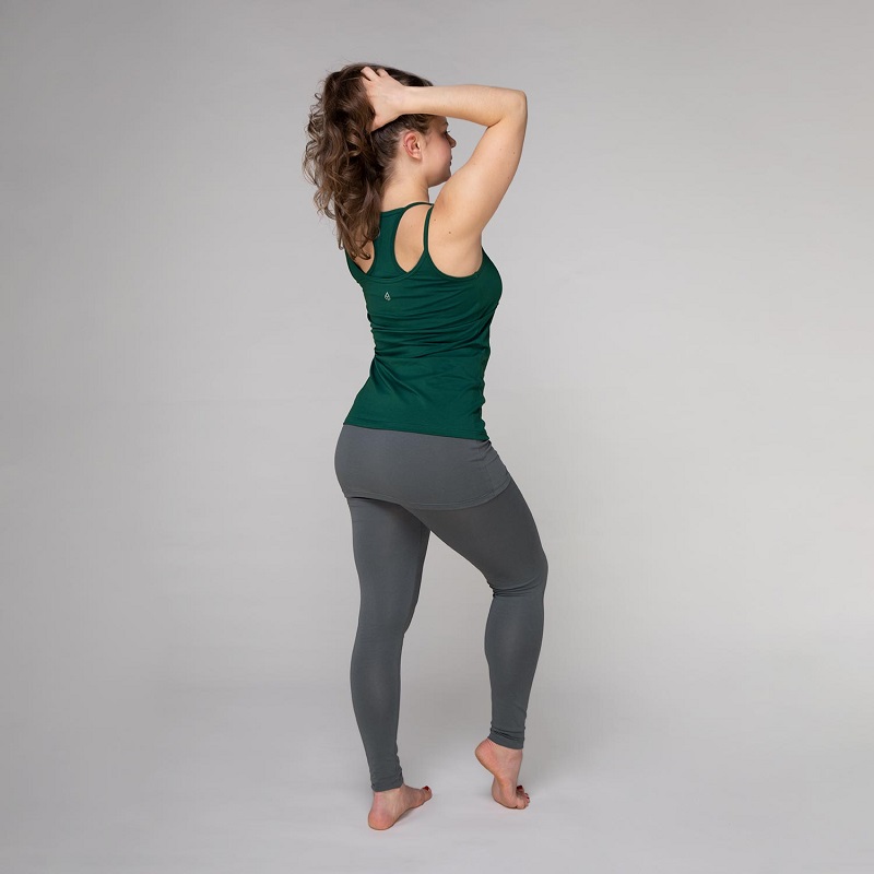 Bodhi Yamadhi Bodhi Yoga Yamadhi Spaghetti Top organikus pamut női top Szín: Dark Green, Méret: S
