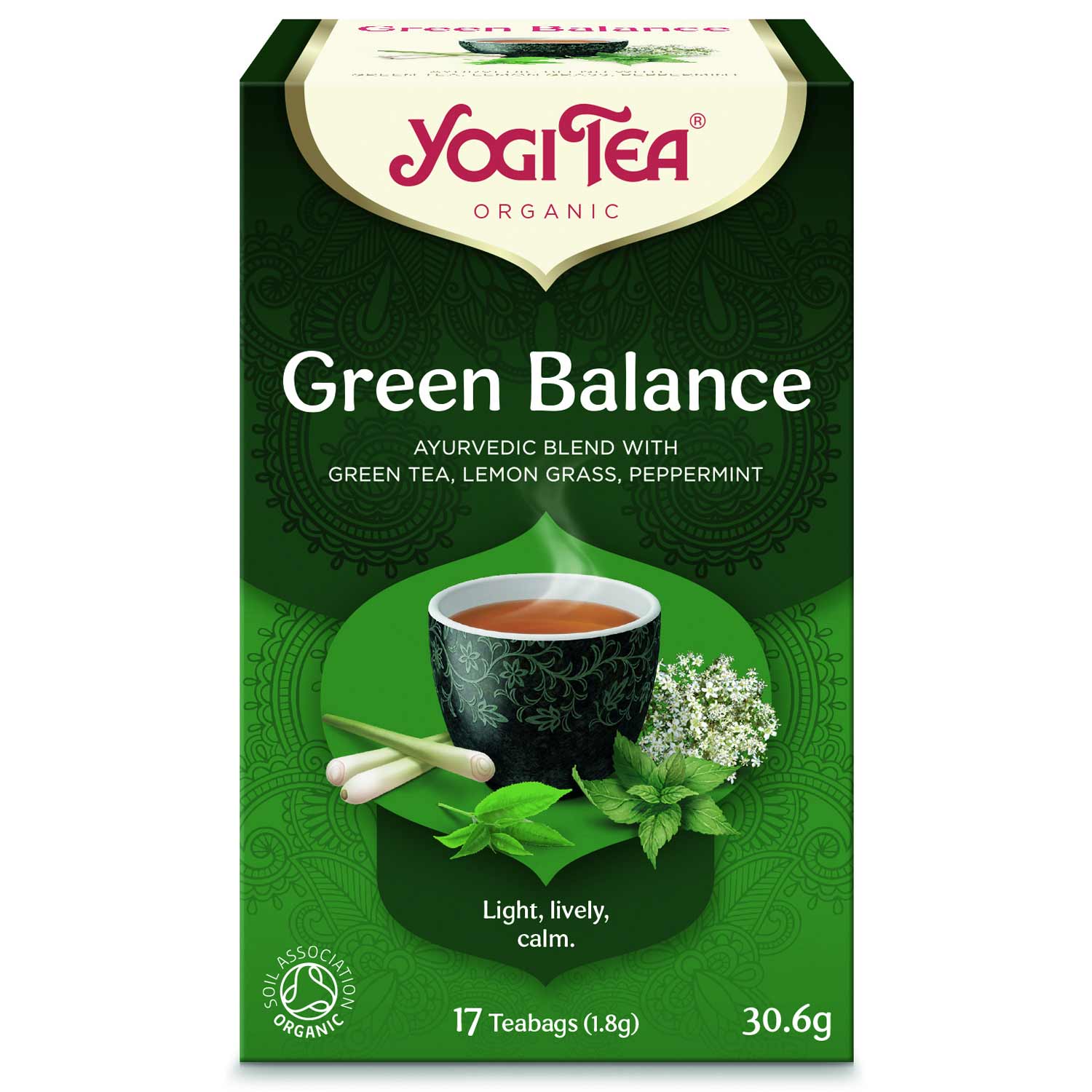 Yogi Tea Bio Green balance zöld tea kombuchával 17 x 1,8 g