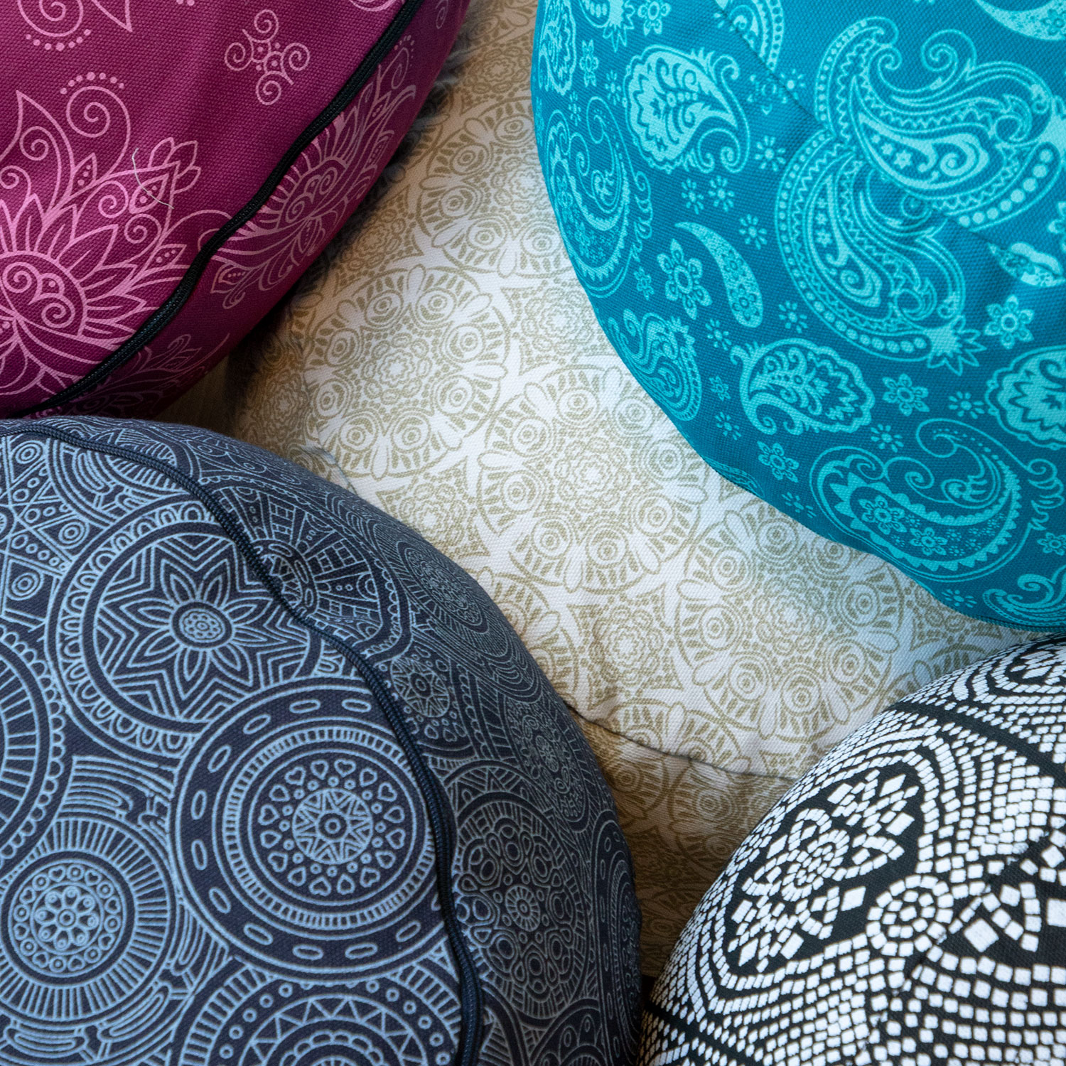 Bodhi Yoga Bodhi Maharaja Rondo meditációs párna Paisley petrol (türkiz) 32 x 20 cm Töltelék: Kapok