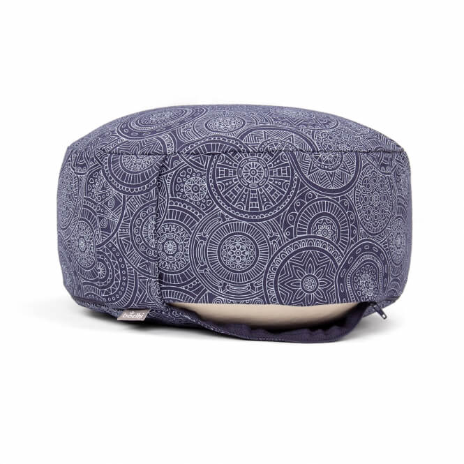 Bodhi Yoga Bodhi Maharaja Rondo meditációs párna Mandala (sötétkék) 32 x 20 cm Töltelék: Tönköly