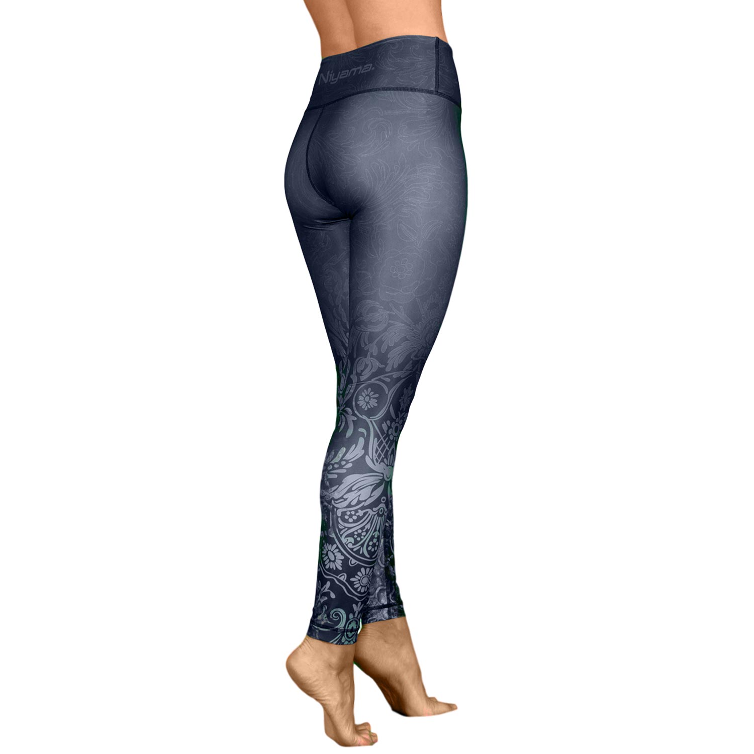 Bodhi Niyama Midnight Kiss magas derekú nadrág jógához és fitneszhez Méret: XS
