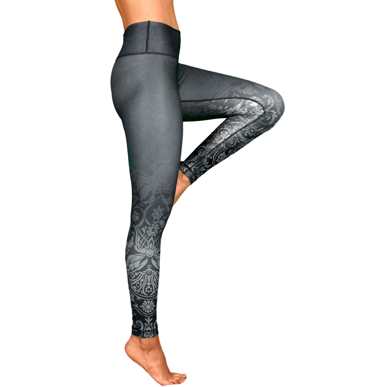 Bodhi Niyama Midnight Kiss magas derekú nadrág jógához és fitneszhez Méret: XS
