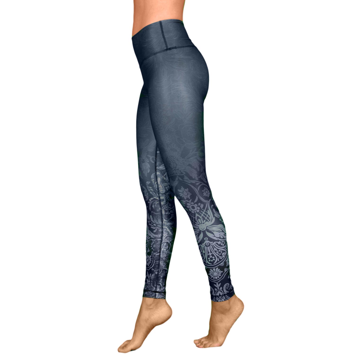 Bodhi Niyama Midnight Kiss magas derekú nadrág jógához és fitneszhez Méret: XS
