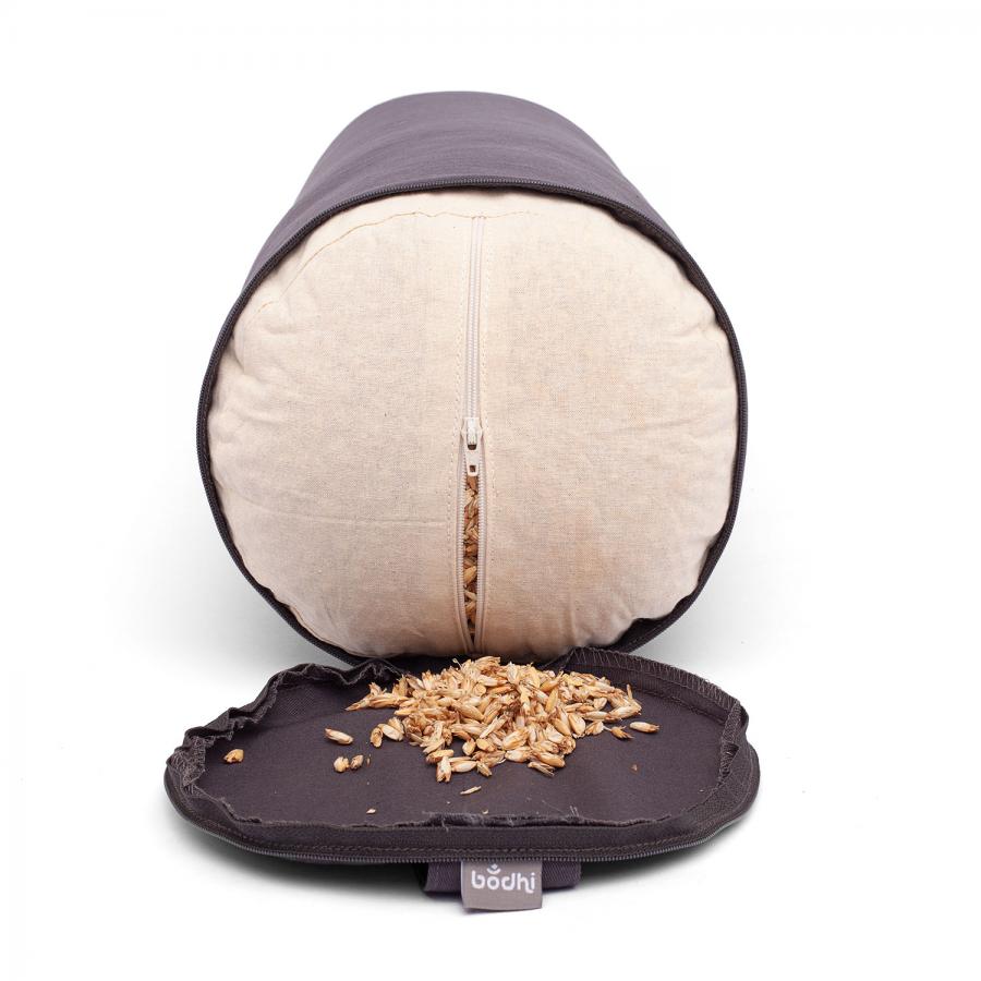 Bodhi Yoga Bolster jógahenger ECO tönköly 100% organikus pamut 65 x 22 cm Szín: szürke