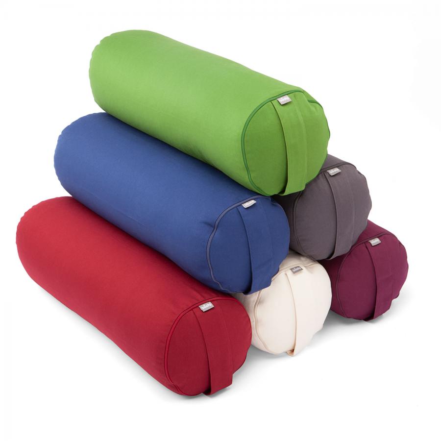 Bodhi Yoga Bolster jógahenger ECO tönköly 100% organikus pamut 65 x 22 cm Szín: szürke