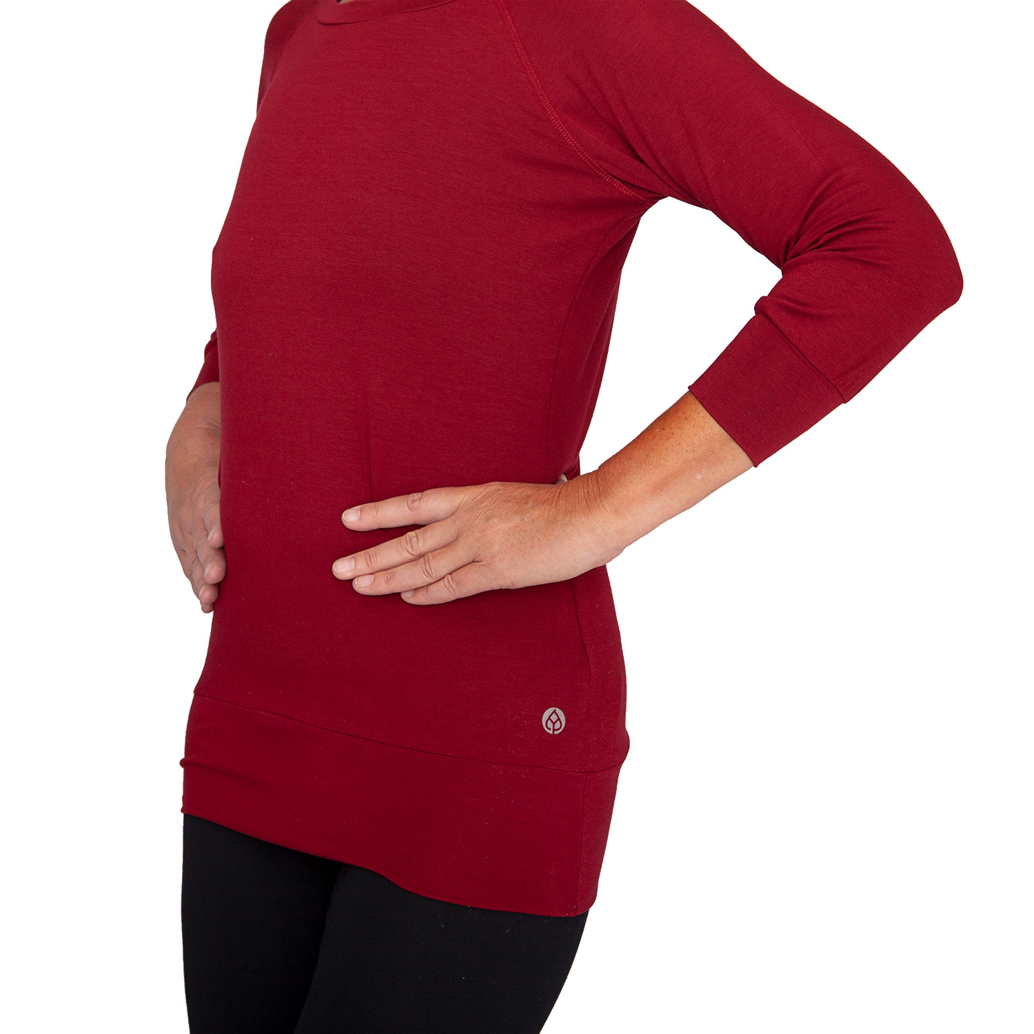 Bodhi Yamadhi Bodhi Yoga Yamadhi Casual felső 3/4 ujjú bordó Veľkosť: M