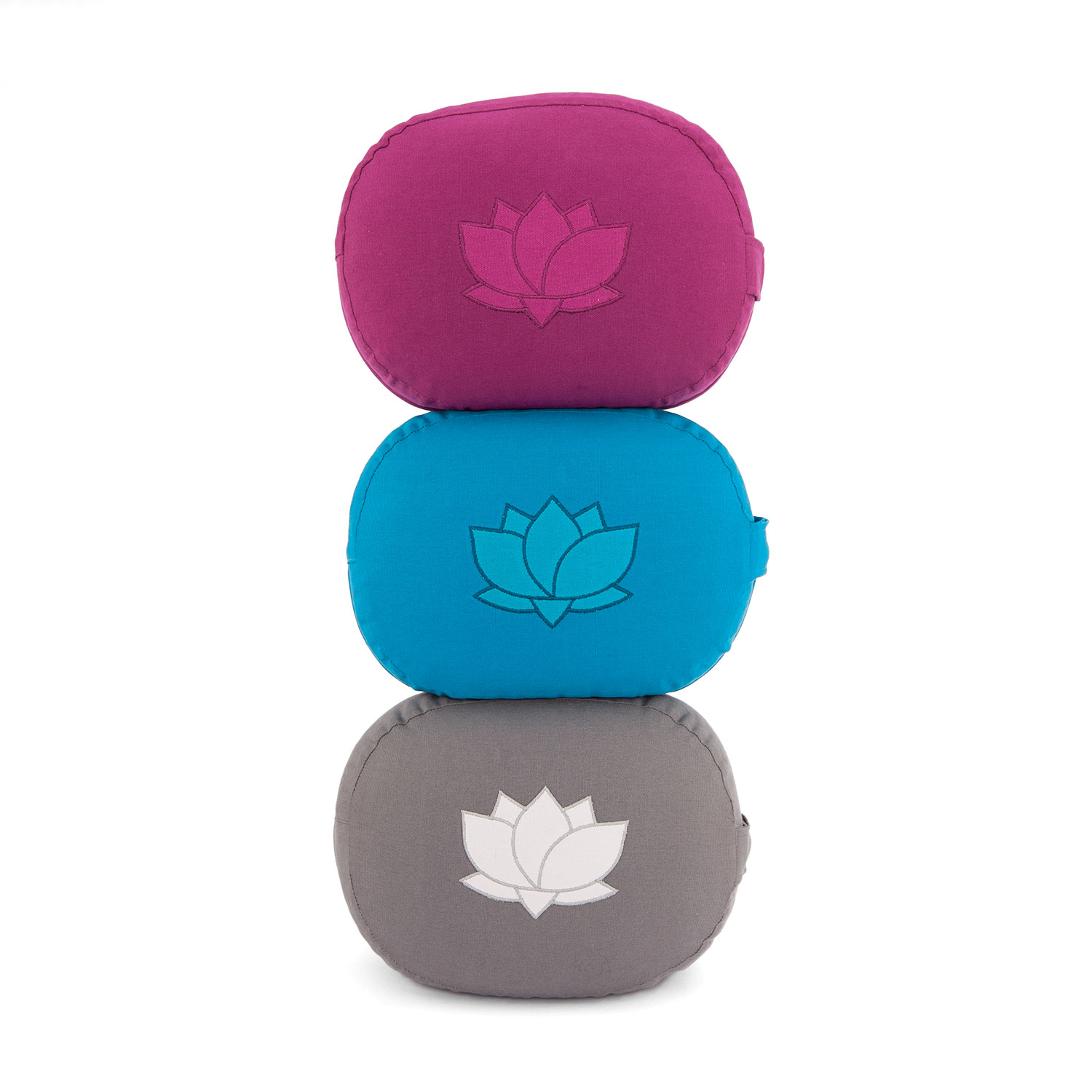 Bodhi Yoga Bodhi meditációs párna ovális lótuszvirággal, organikus pamutból, 29 x 15 cm Farba: Sivá