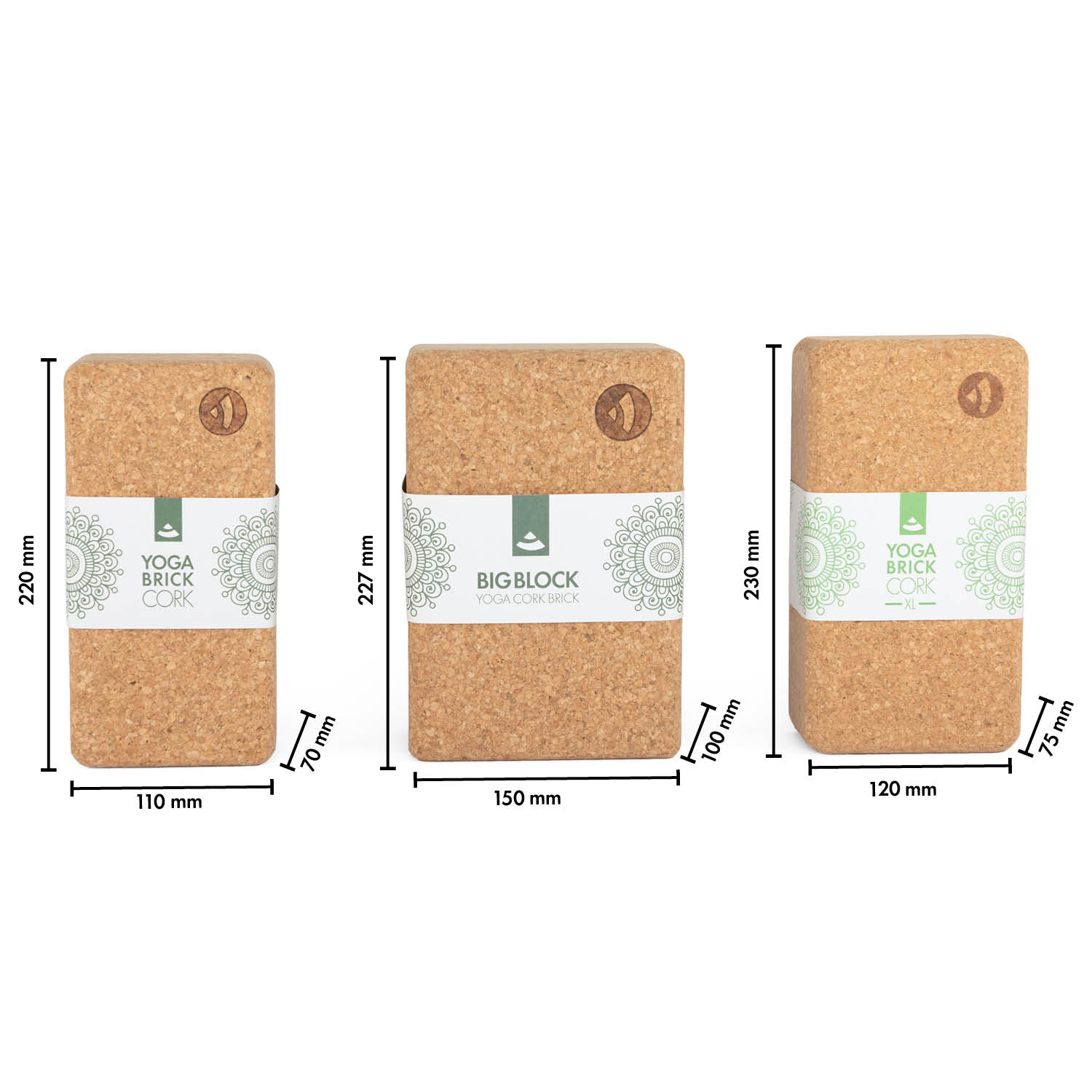 Bodhi Yoga Bodhi parafa jóga blokk nagy XXL 23 x 15 x 10 cm