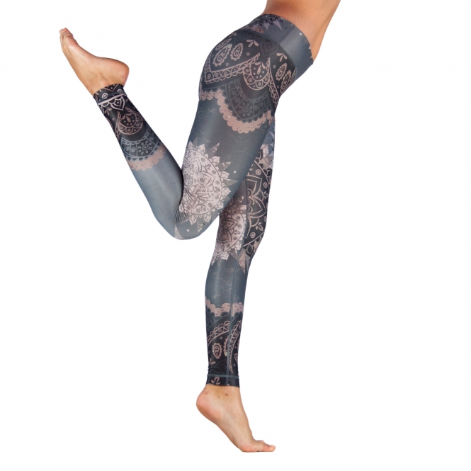 Bodhi Niyama Dancing Beauty magas derekú leggings jógához és fitneszhez Méret: S