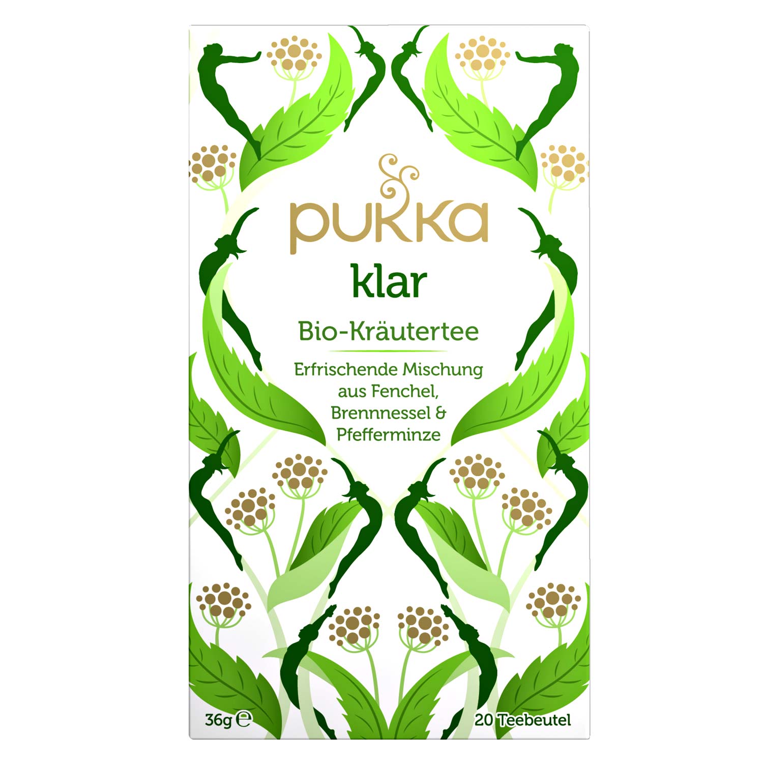 PUKKA Herbs Ayurvedic Organic Herbal Tea Cleanse (Klar) frissítő keverék édeskömény, csalán és menta 20 db teafilter