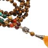 489cta yoga accessoires tigerauge mala gelbe quaste kette close up