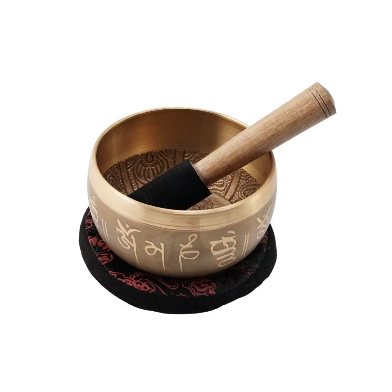 Bodhi Yoga Bol de cântat indian Bodhi în cutie de cadou Buddha 11 cm realizat manual, ton G