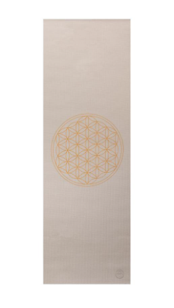 Bodhi Yoga Bodhi Leela Flower of Life – Covoraș de yoga gri argintiu, model Flower of Life, 183 x 60 cm x 4 mm