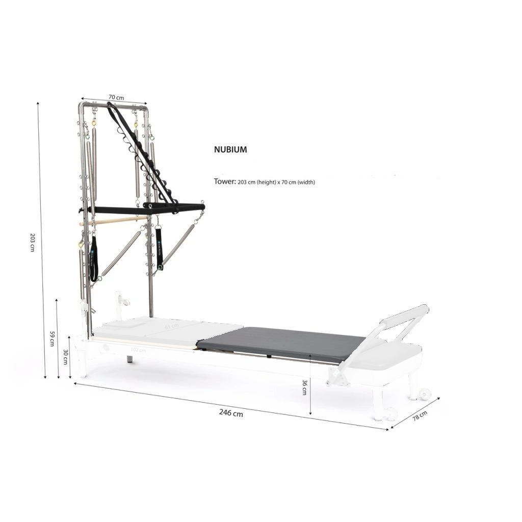 Elina Pilates Nubium Reformer 249 cm Culoare: Tower