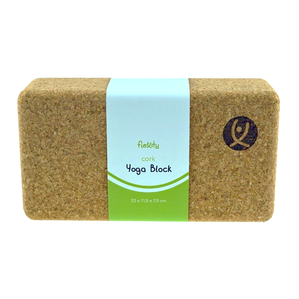 Bloc de yoga ergonomic Flexity din plută 22 x 11,5 x 7,5 cm