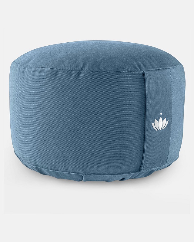 Pernă de meditație Lotuscrafts Lotus 31 cm x 20 cm extra înaltă Culoare: Marine Blue, Umplere: Speltă