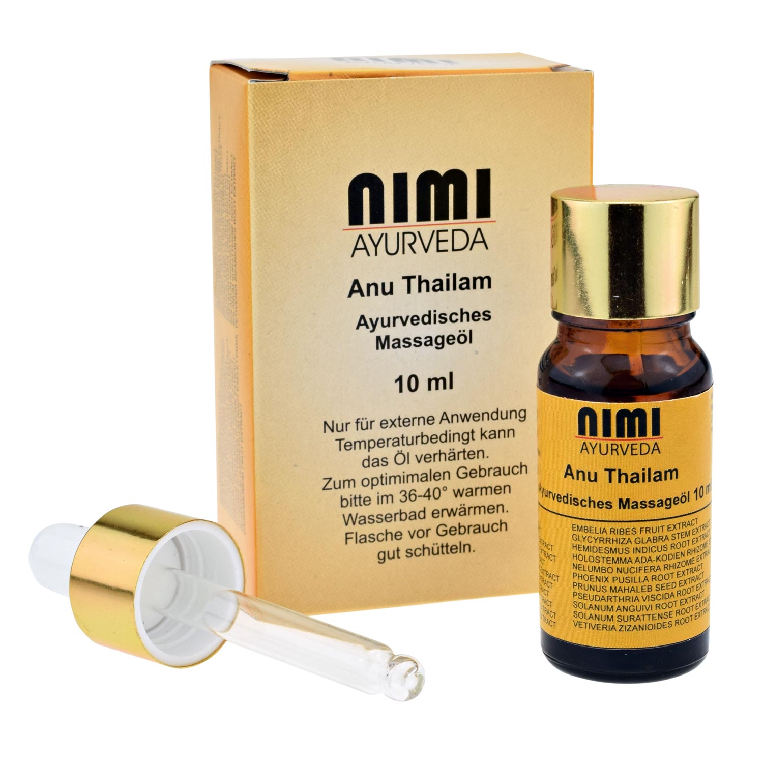 Nimi Ayurveda Anu Thailam Ulei nazal ayurvedic pentru tehnici de curățare nazală Nasya 10 ml