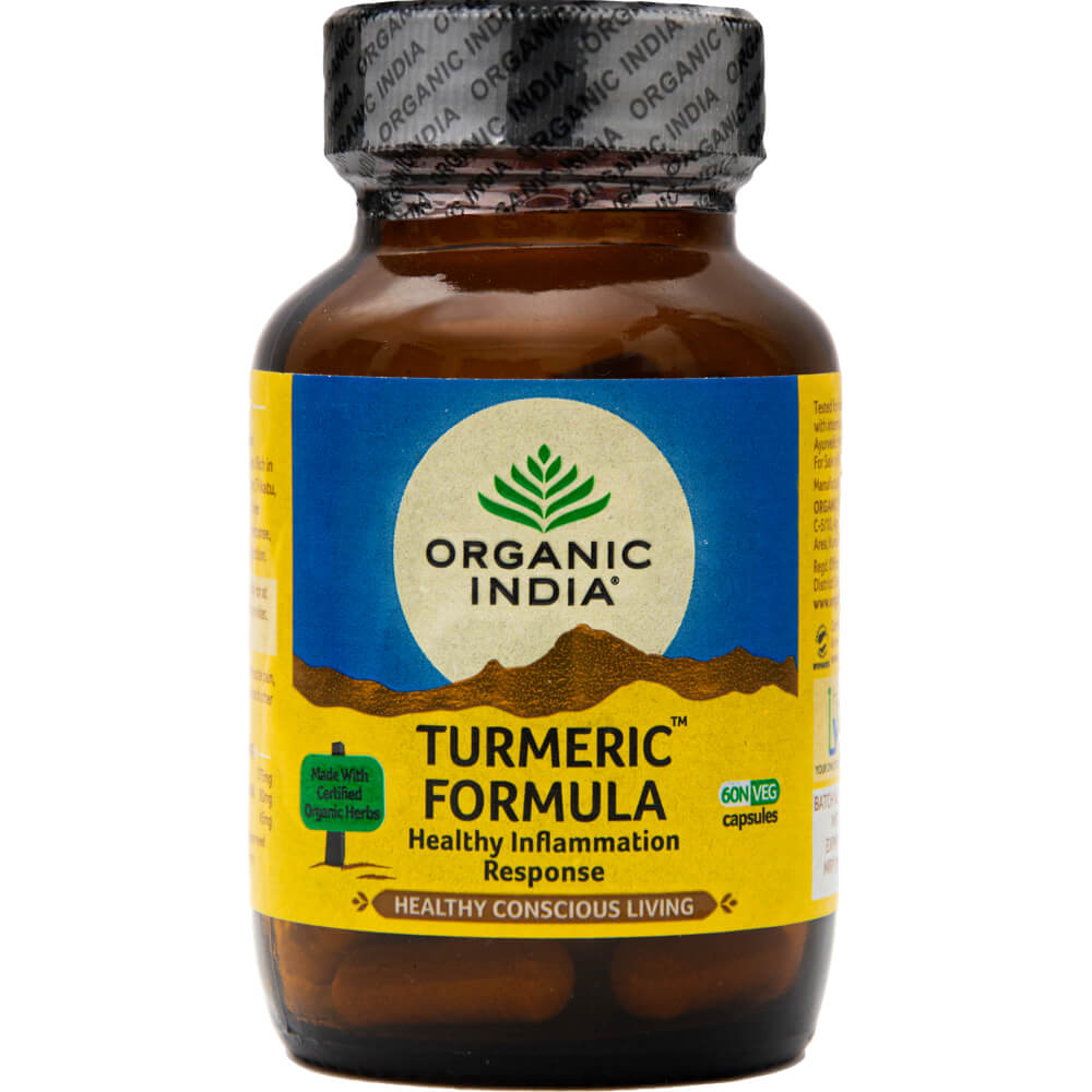 Organic India Formula cu turmeric organic indian pentru inflamații, articulații, capsule antioxidante 60 buc.