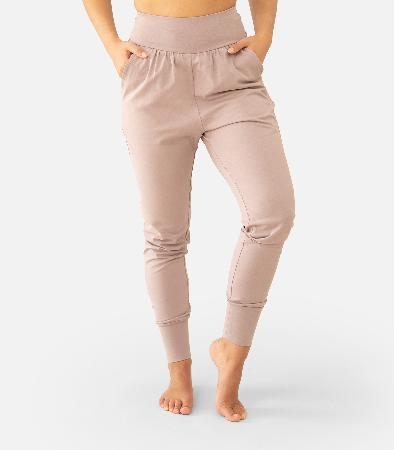 Pantaloni de yoga organici Lotuscrafts pentru femei – model larg Hari Culoare: Purple Dove, Mărime: M